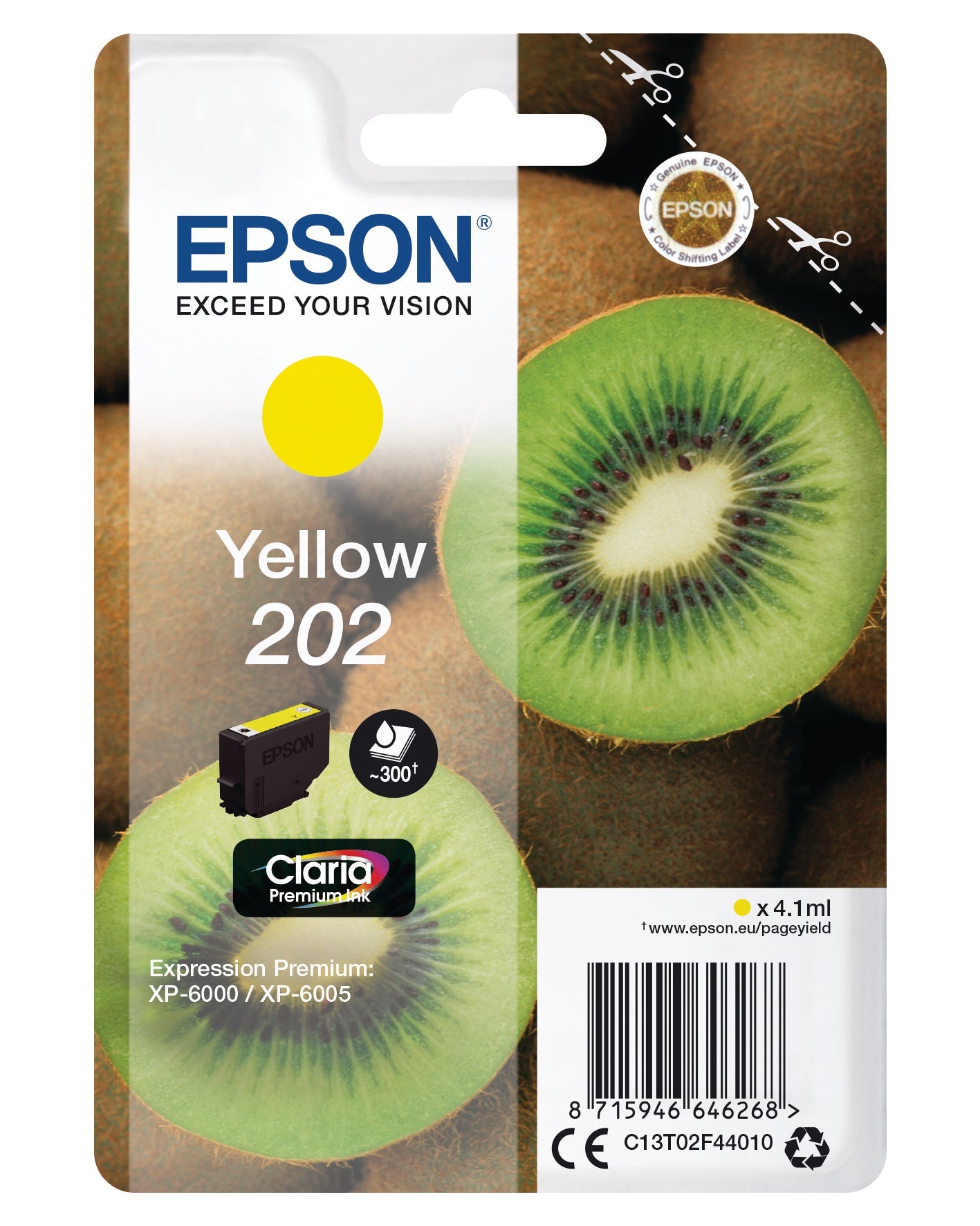 EPSON Tintenpatrone 202 yellow T02F440 XP-6000/6005 300 Seiten Idealshop