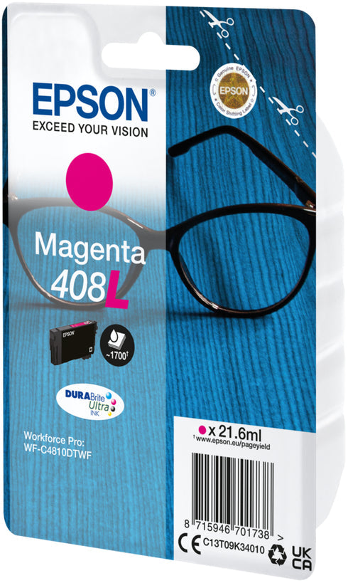 EPSON Tintenpatrone 408L magenta T09K34010 WF-C4810DTWF 1700 Seiten Idealshop