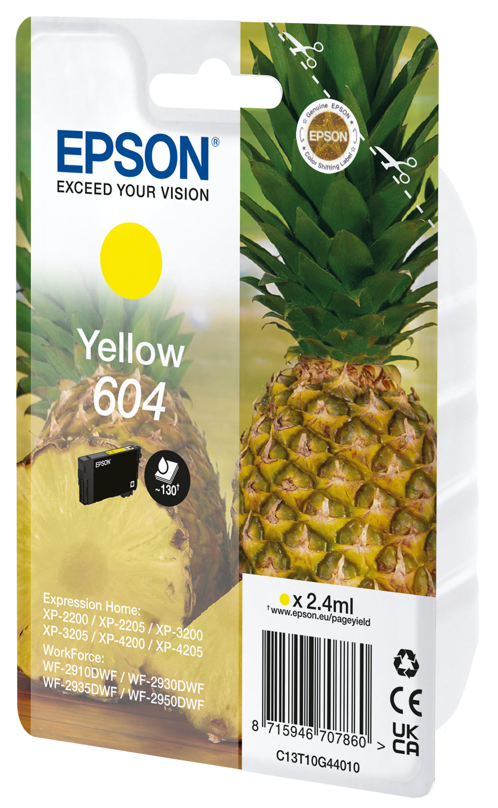 EPSON Tintenpatrone 604 yellow T10G44010 WF-2910/30/50 130 Seiten Idealshop
