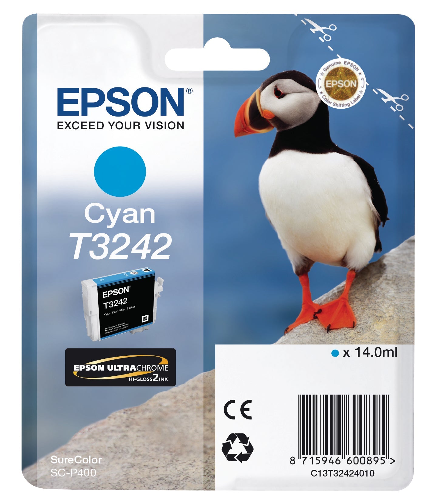 EPSON Tintenpatrone cyan T324240 SureColor SC-P400 14ml Idealshop