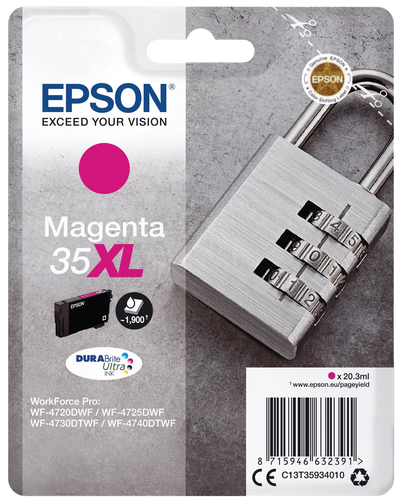 EPSON Tintenpatrone XL magenta T359340 WF-4720/4725DWF 1900 Seiten Idealshop