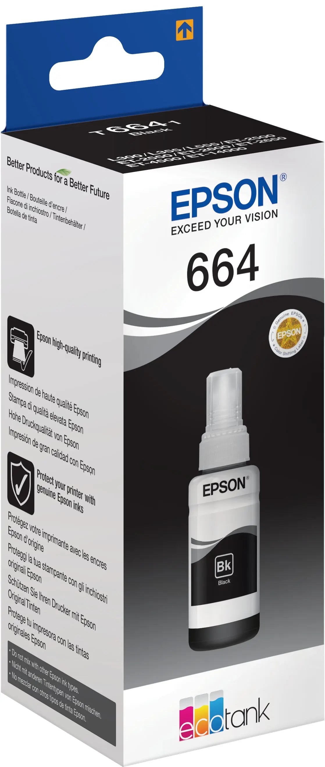EPSON Tintenbehälter 664 schwarz T664140 EcoTank L355/L555 4000 Seiten Idealshop