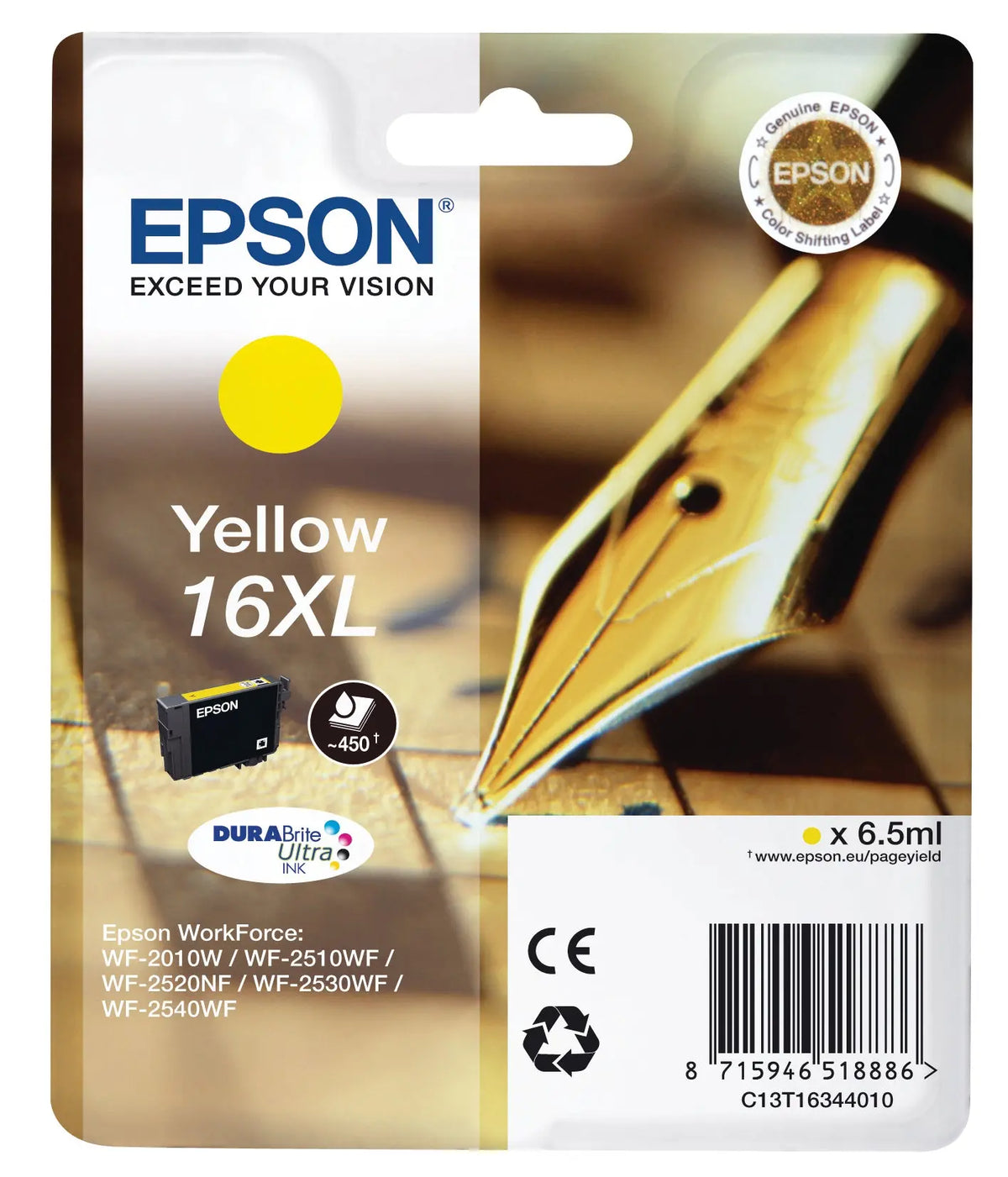 EPSON Tintenpatrone 16XL yellow T163440 WF 2010/2540 450 Seiten Idealshop