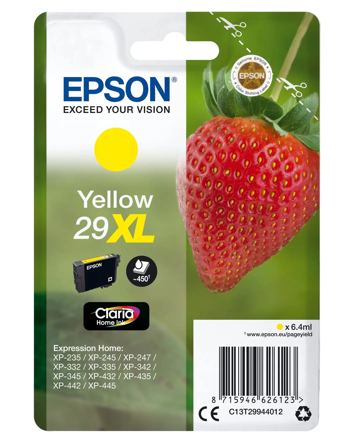 EPSON Tintenpatrone 29XL yellow T299440 XP-235/335/435 450 Seiten Idealshop