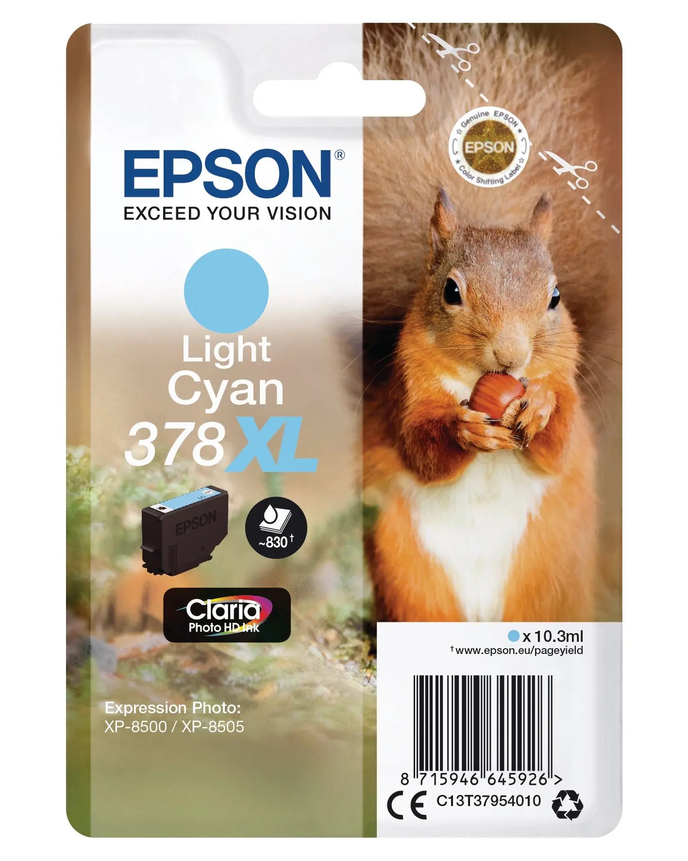 EPSON Tintenpatrone 378XL light cyan T379540 XP-8500/8505 830 Seiten Idealshop