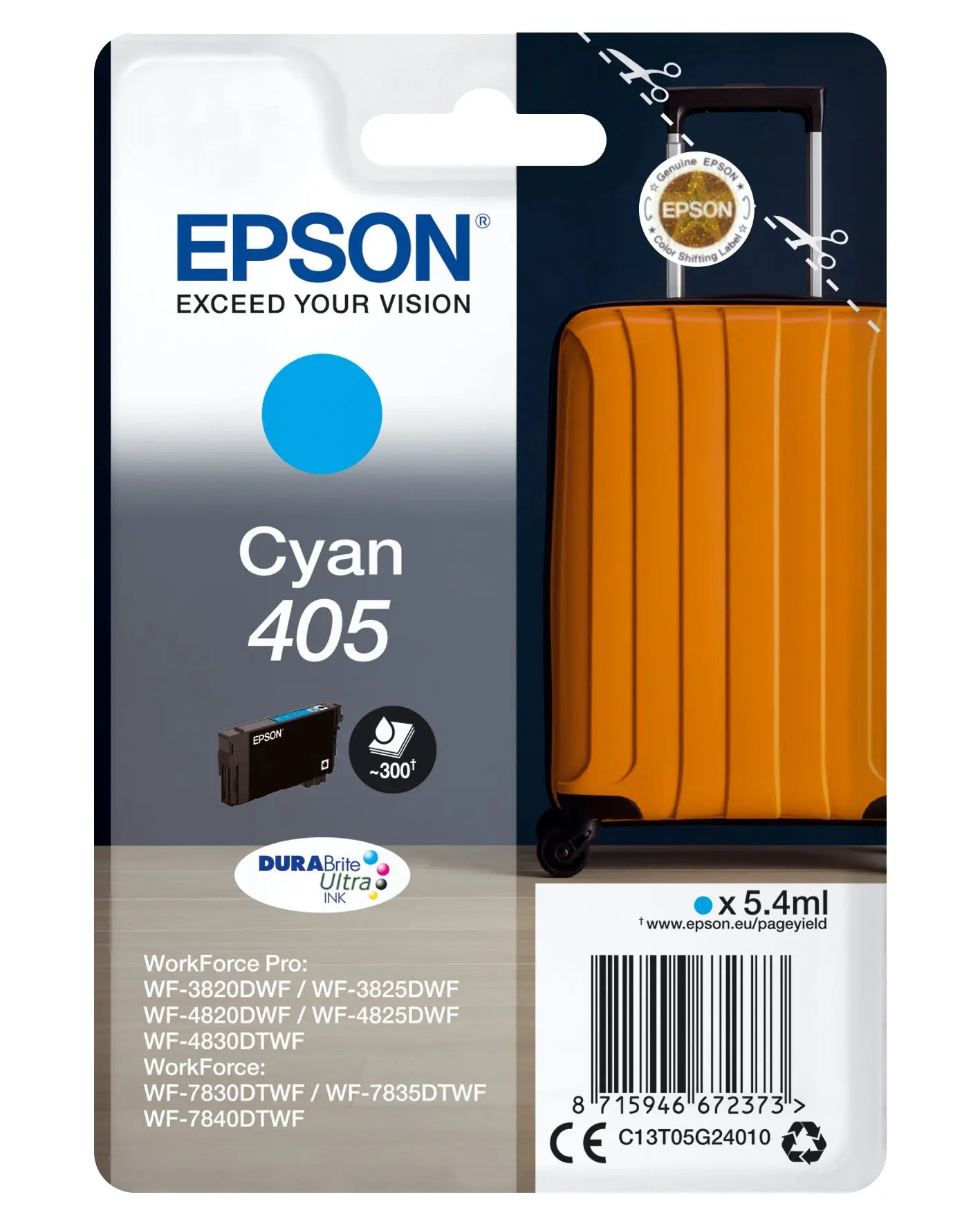 EPSON Tintenpatrone 405 cyan T05G24010 WF-7830DTWF 300 Seiten Idealshop