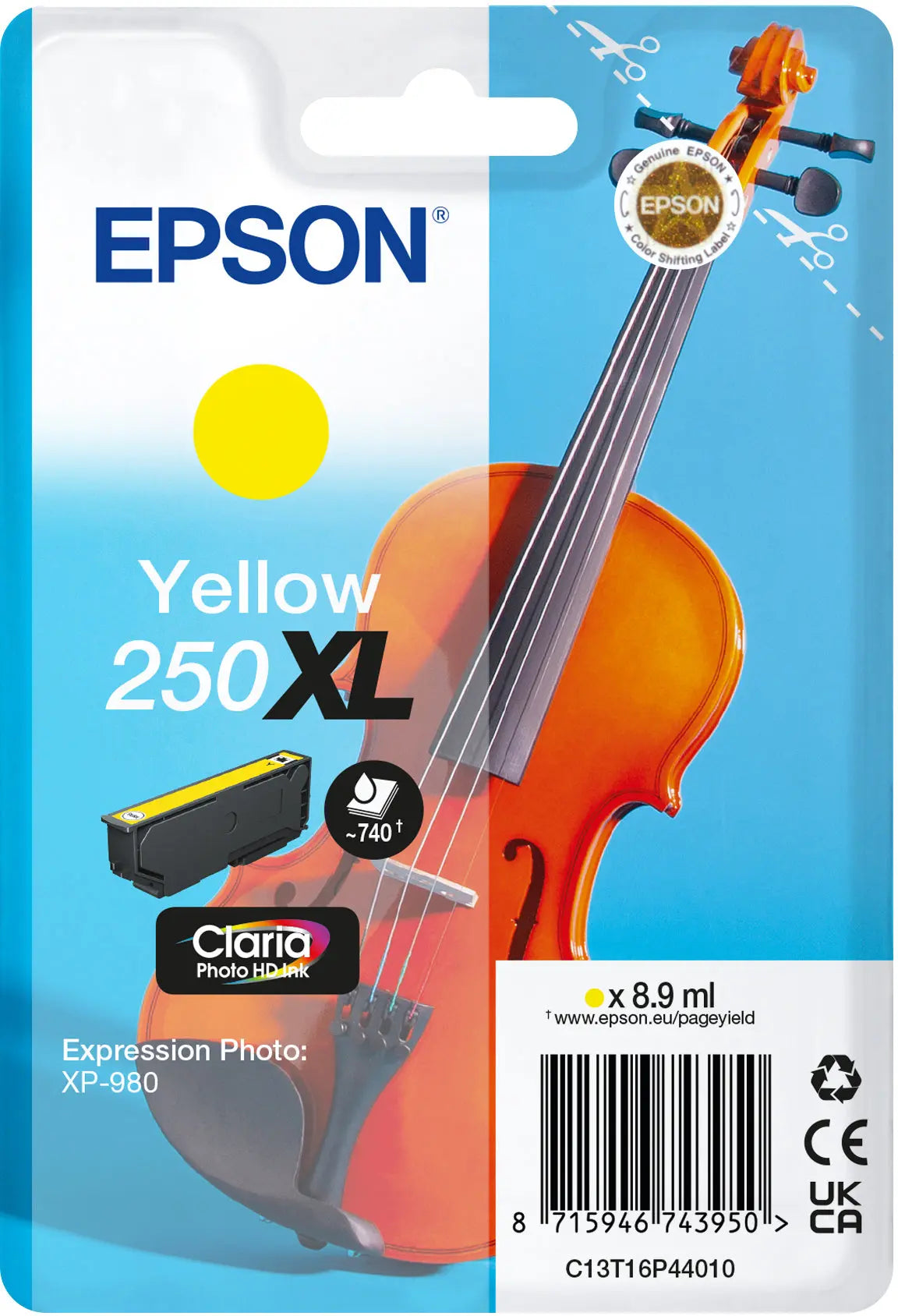EPSON Tintenpatrone XL 250 yellow T16P44010 XP 980 740 Seiten Idealshop