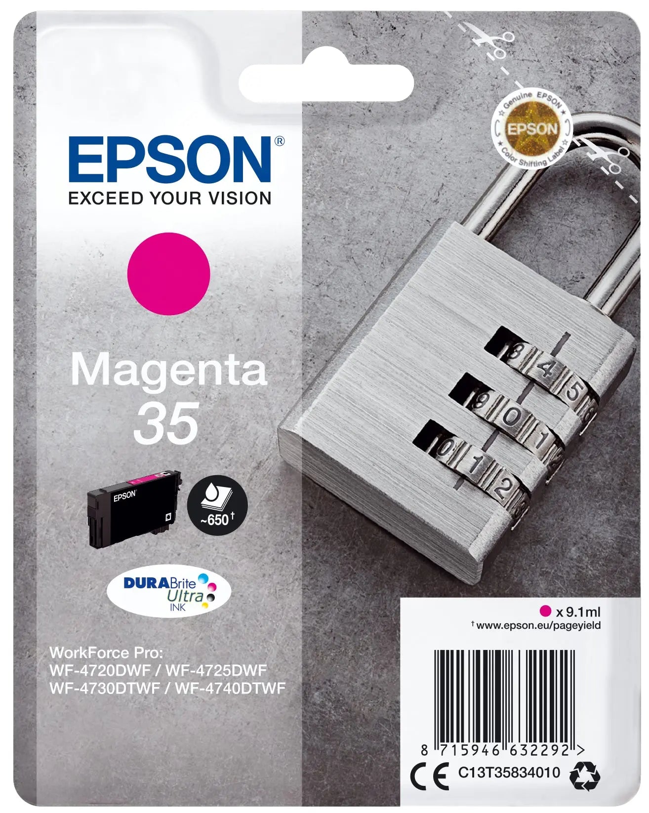 EPSON Tintenpatrone magenta T358340 WF-4720/4725DWF 650 Seiten Idealshop