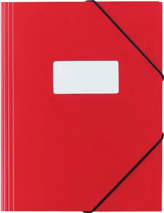EROLA Gummibandmappe 650my A4 33299F rot Pressspan mit Fenster Idealshop