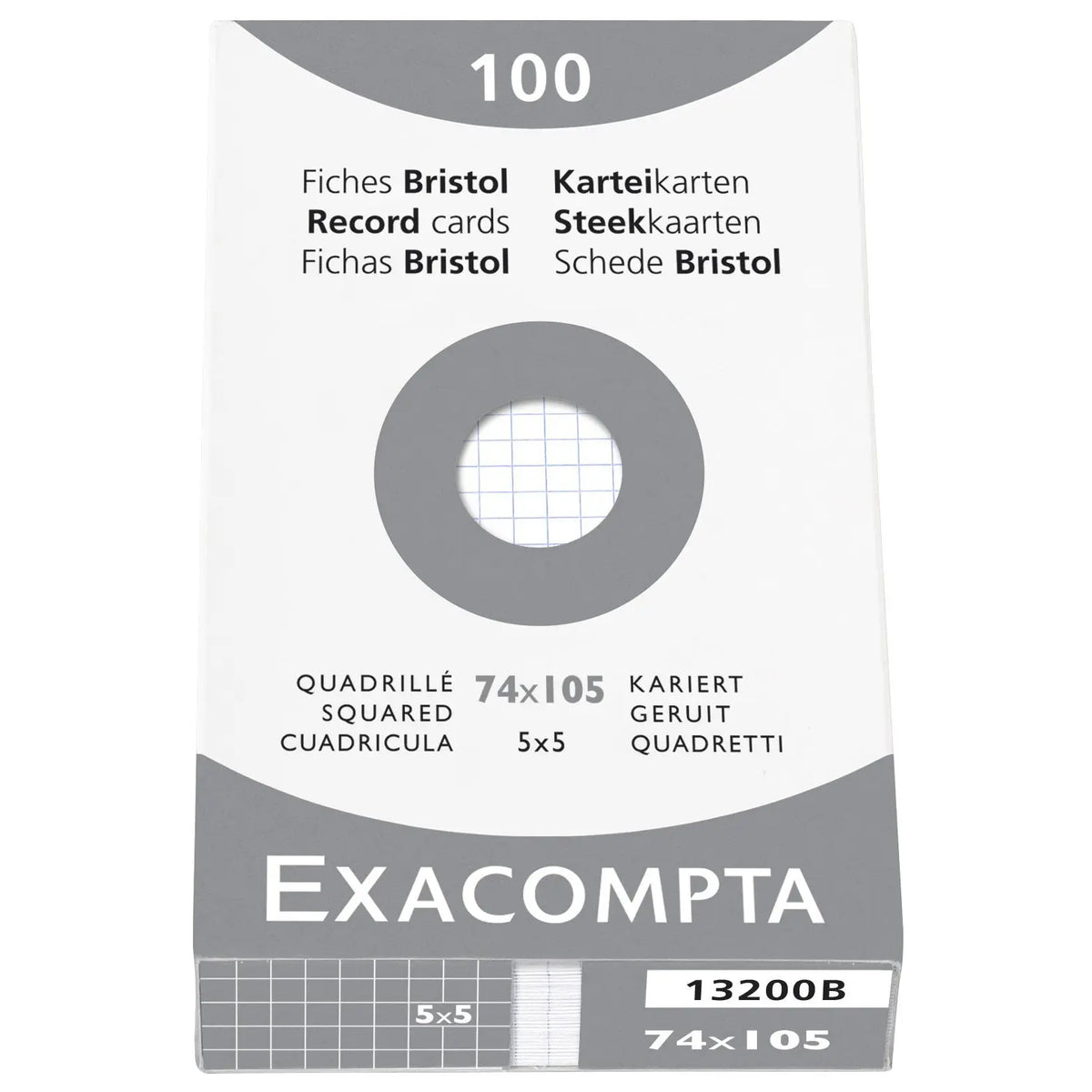 EXACOMPTA Karteikarten kariert 5mm A7 13200B weiss 100 Stück Idealshop