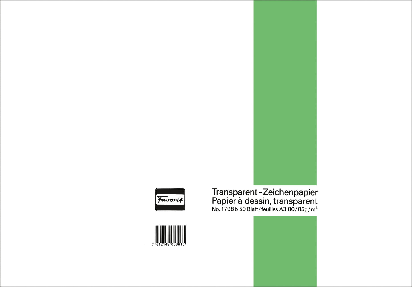 FAVORIT Transparentpapier A3 1798 B 80/85g 50 Blatt Idealshop