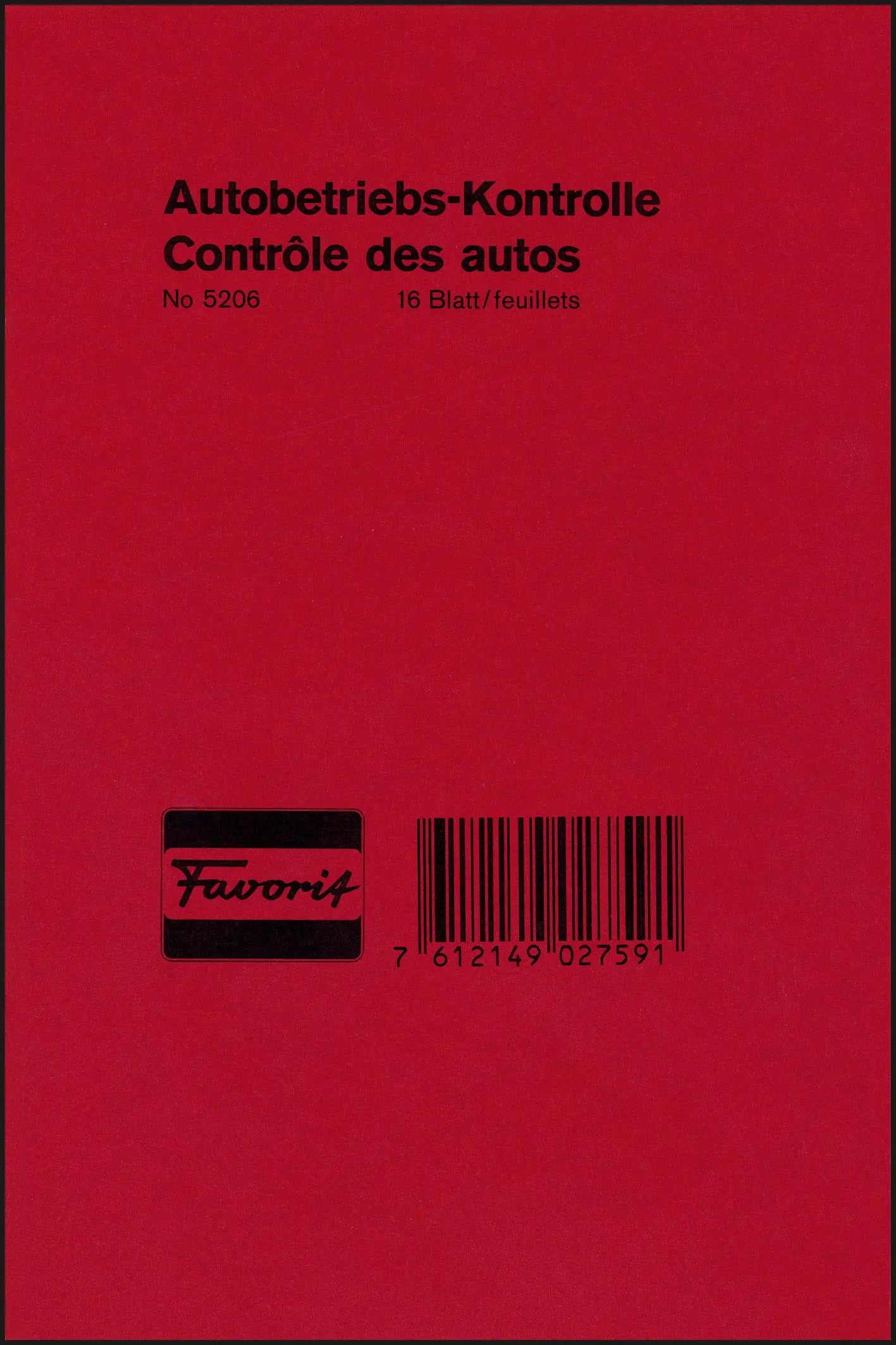 FAVORIT Autobetriebskontrolle D/F 5206 12,0×18,0cm 16 Blatt Idealshop