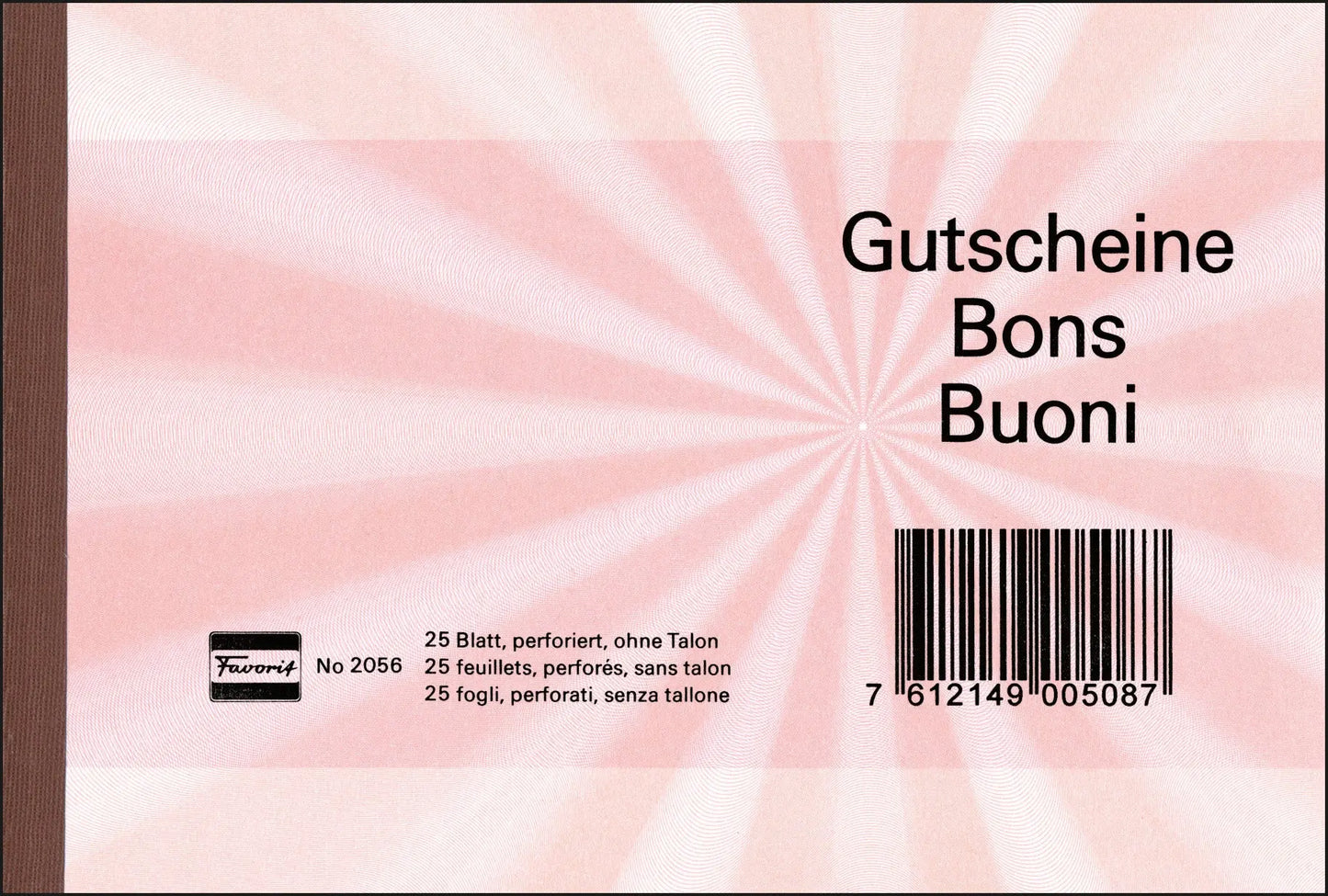 FAVORIT Gutscheine A6 2056 ROT rot 25 Blatt Idealshop
