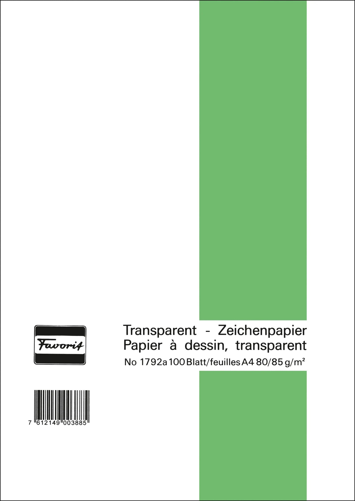 FAVORIT Transparentpapier A4 1792 A 80/85g 100 Blatt Idealshop