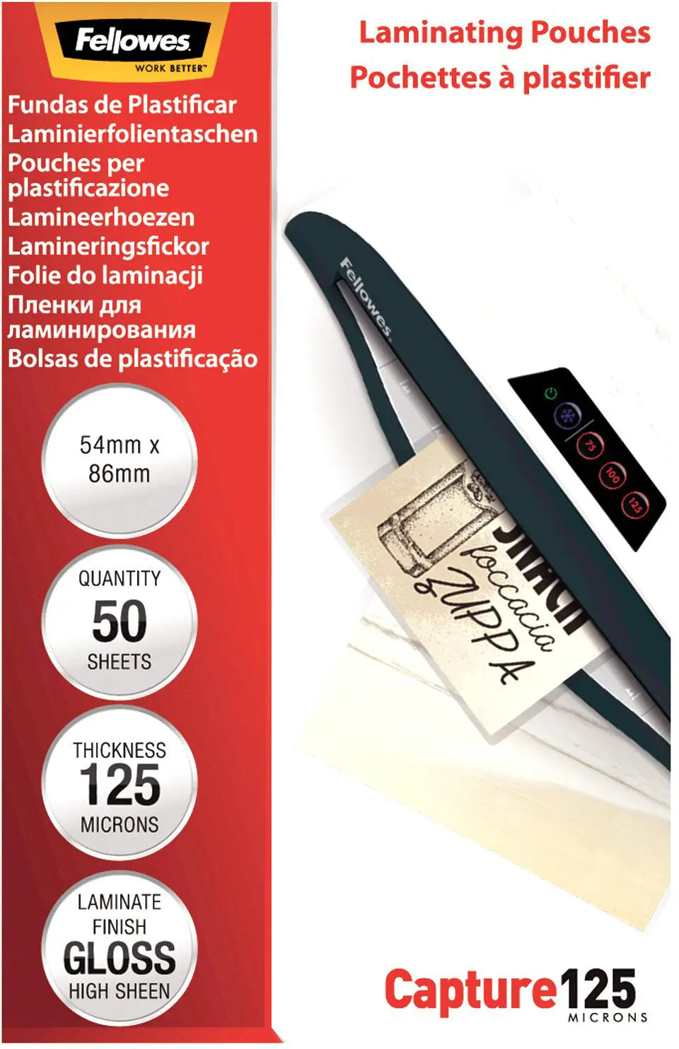 FELLOWES Laminiertasche 54x86mm Idealshop