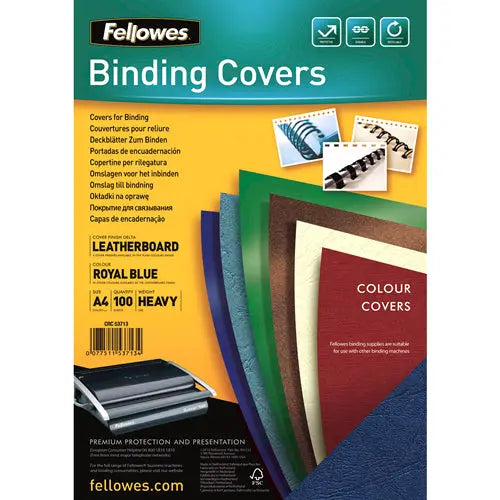 FELLOWES Lederstruktur Cover A4 5371305 blau 100 Stück Idealshop