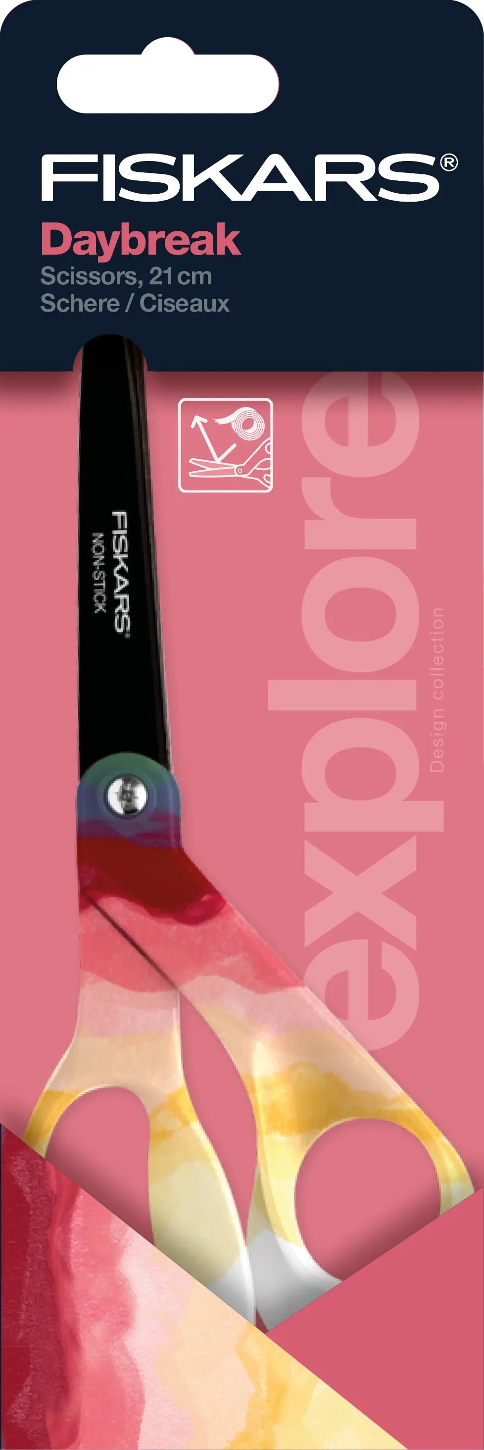 FISKARS Schere Daybreak 21cm 1066463 rot/gelbfür Rechtshänder Idealshop