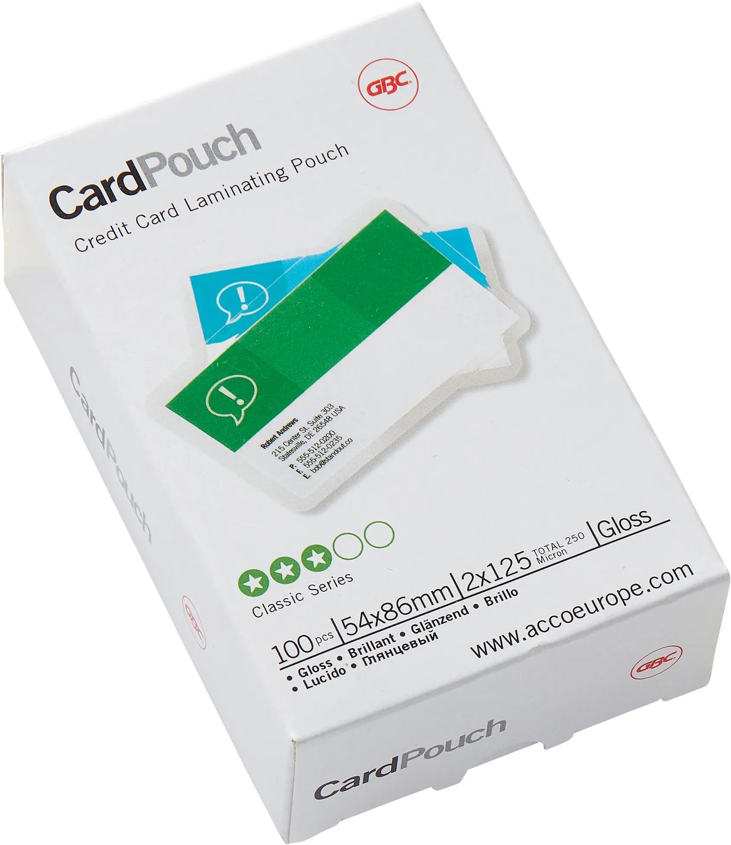 GBC Laminiertasche 54×86mm 3740300 glanz, 125my 100 Stk Idealshop