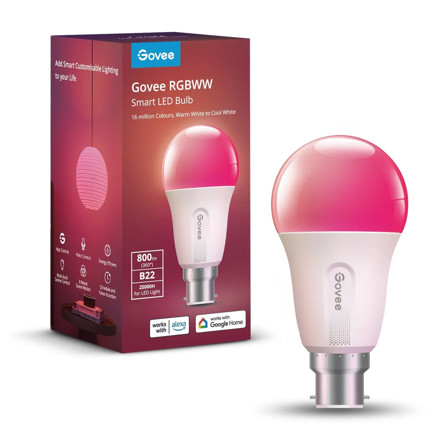 GOVEE Smart LED Leuchtmittel E27 H6004CC1 Wifi & Bluetooth, 800Lumen Idealshop