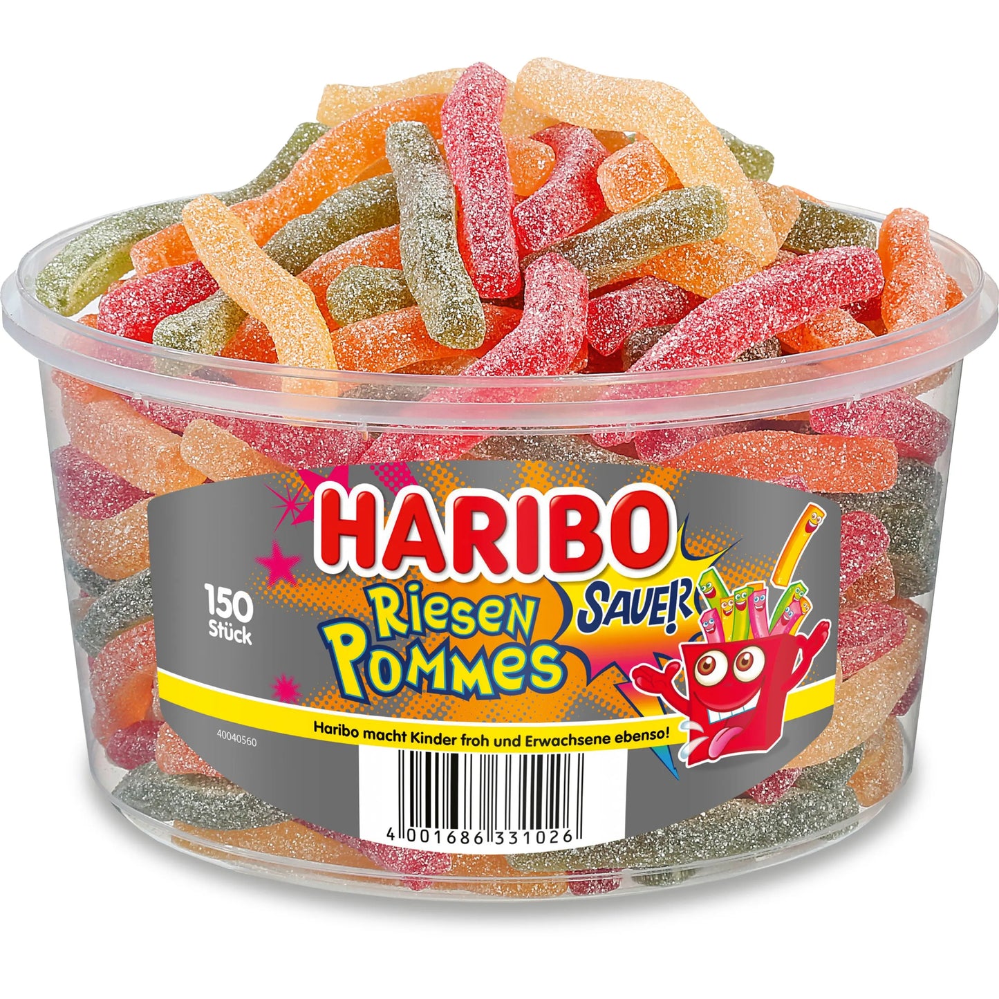 HARIBO Saure Riesen-Pommes ME83014 Dose 1200g, 150 Stk. Idealshop