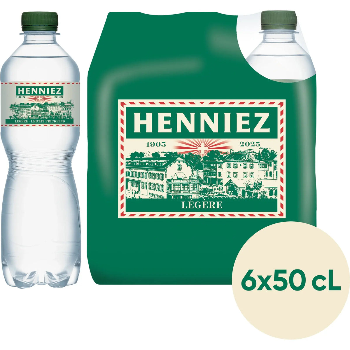 HENNIEZ grün, wenig Kohlensäure 7910105 50 cl, 6 Stk. Idealshop