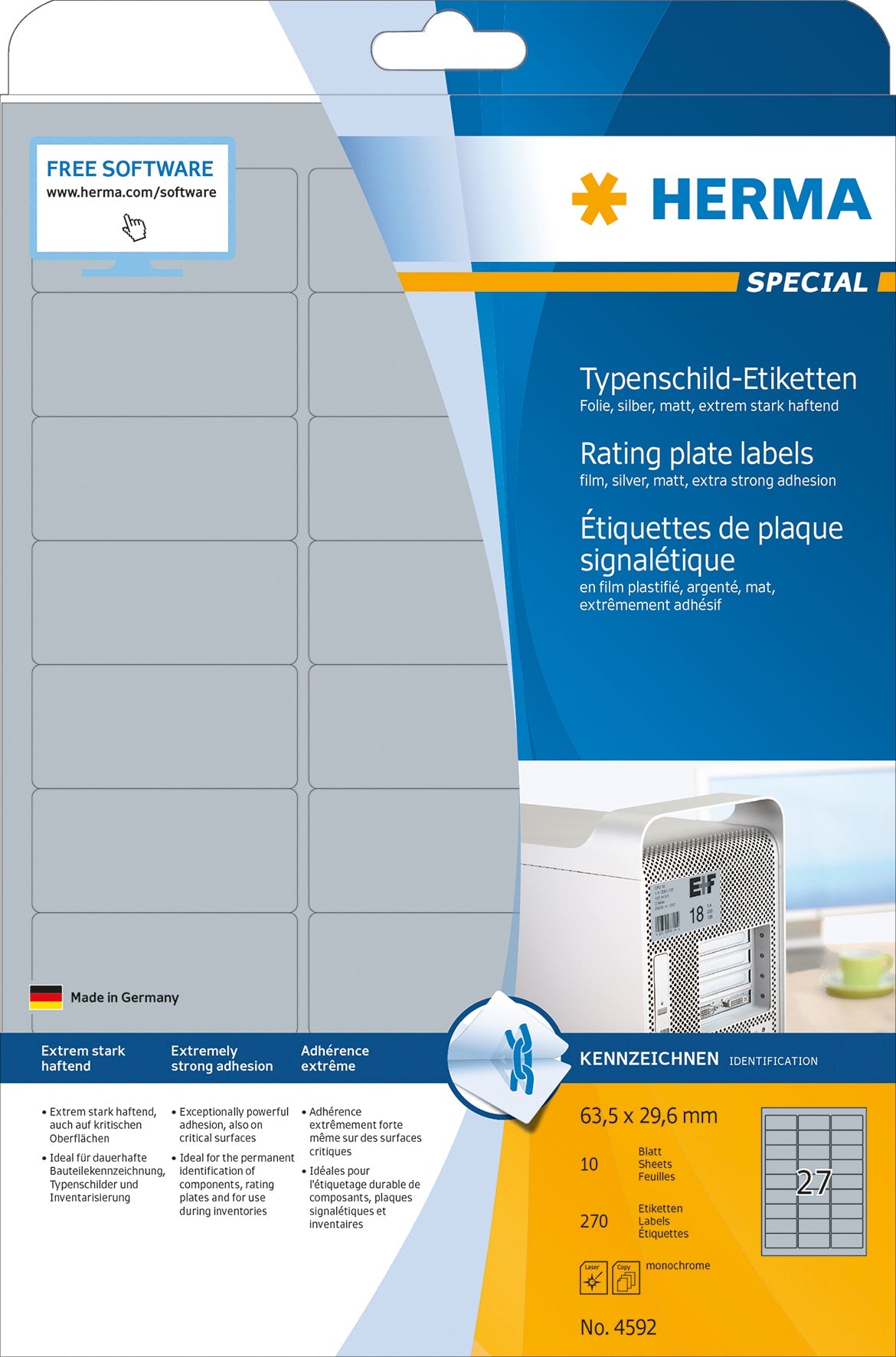 HERMA Typenschild-Etik. 63,5x29,6mm Idealshop