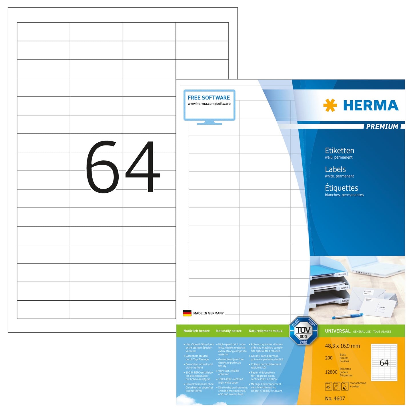 HERMA Etiketten Premium 48,3×16,9mm Idealshop
