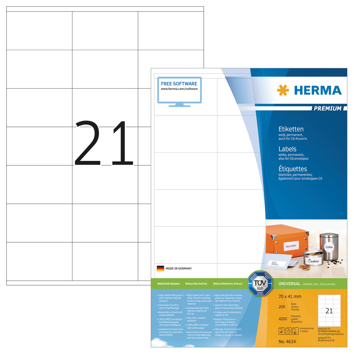HERMA Etiketten Premium 70x41mm Idealshop