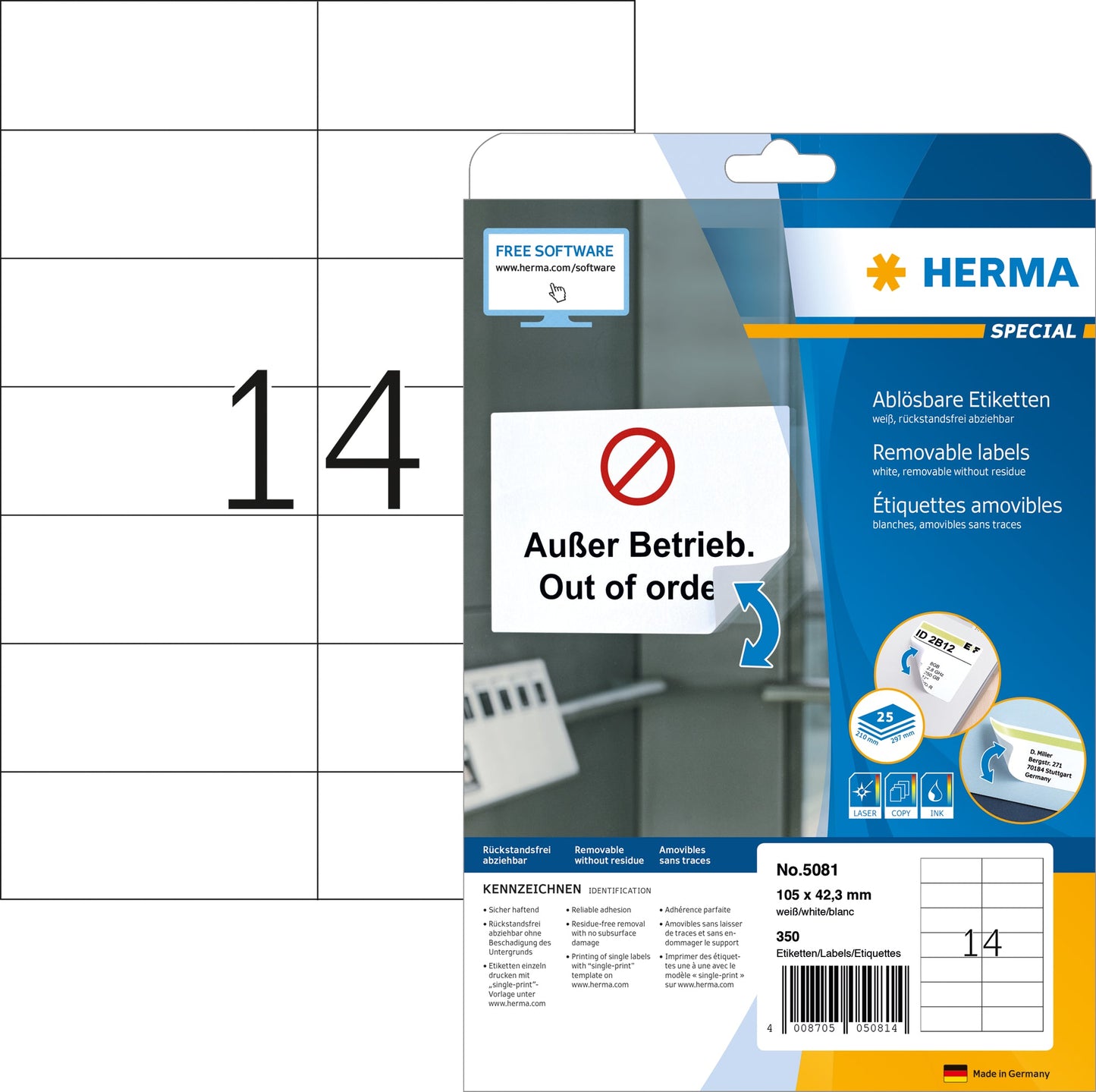 HERMA Etiketten Movables 105x42.3mm Idealshop