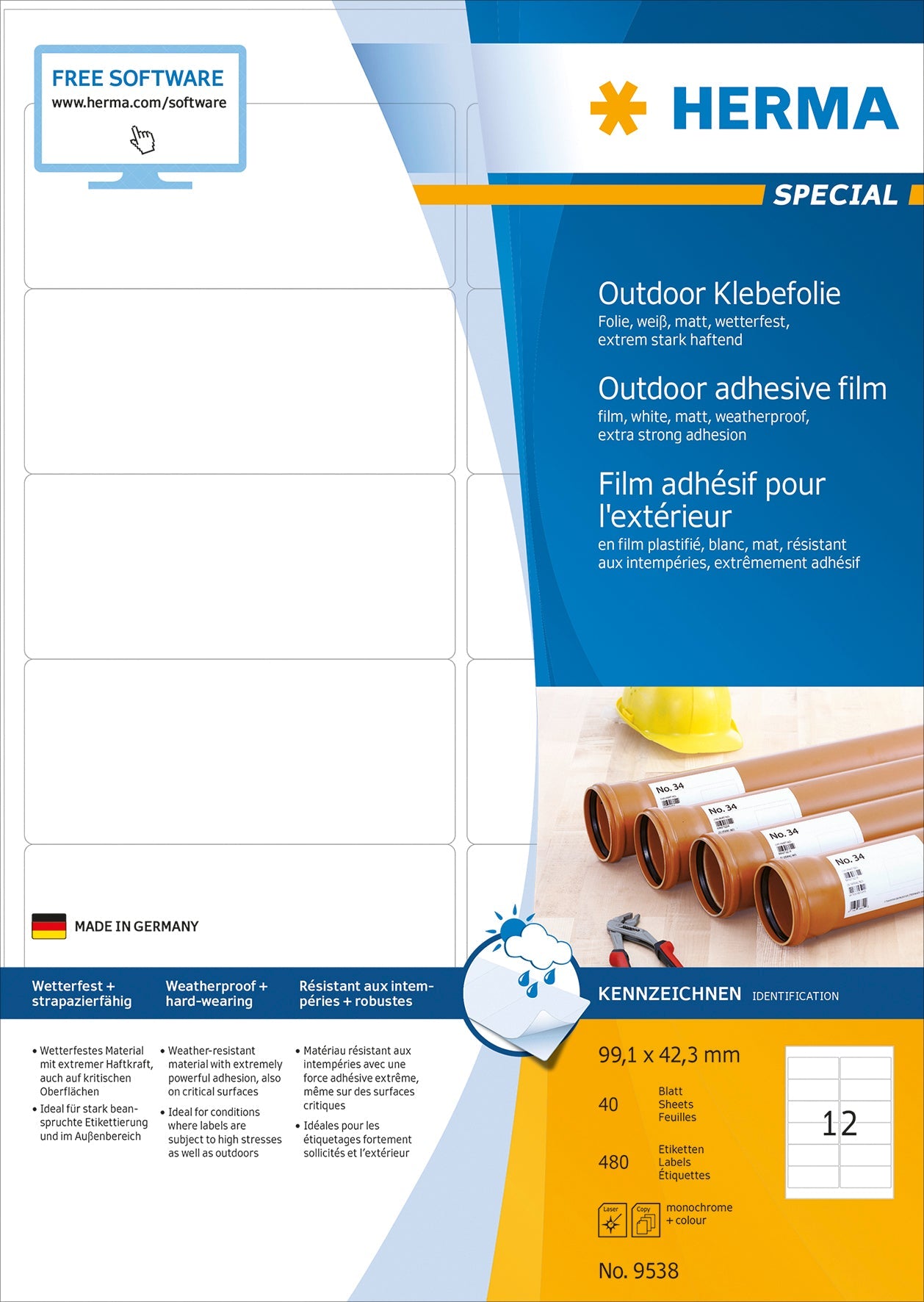 HERMA Folienetiketten 99,1x42,3mm Idealshop