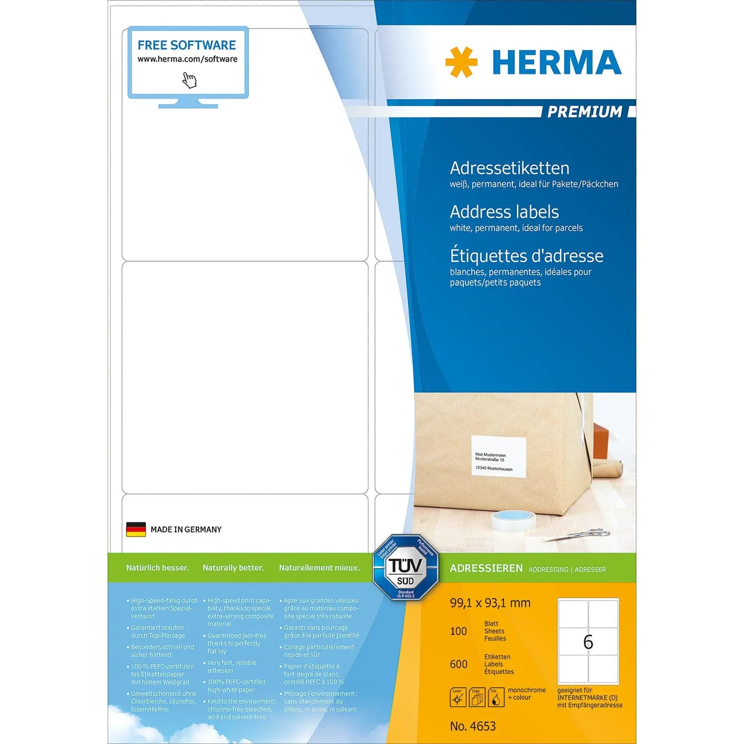 HERMA     Adress-Etiketten       99x93mm Idealshop