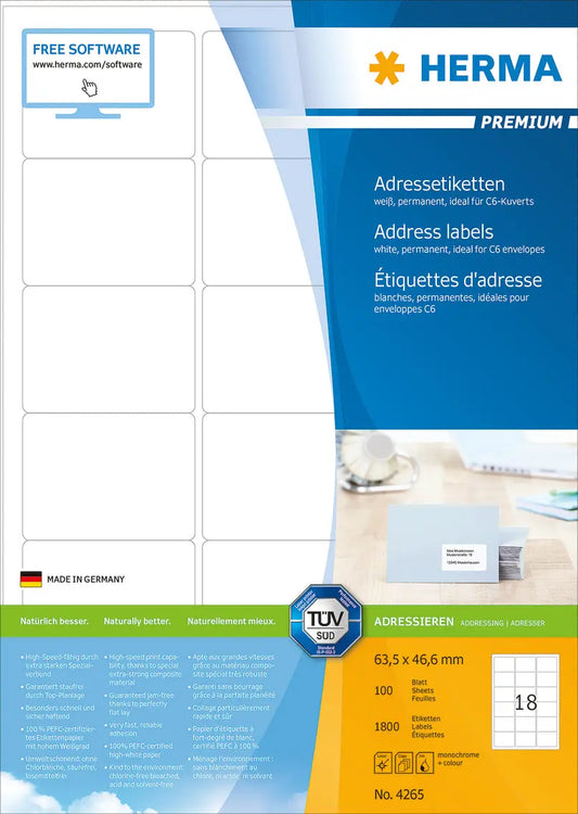 HERMA     Etiketten PREMIUM  63.5x46.6mm Idealshop