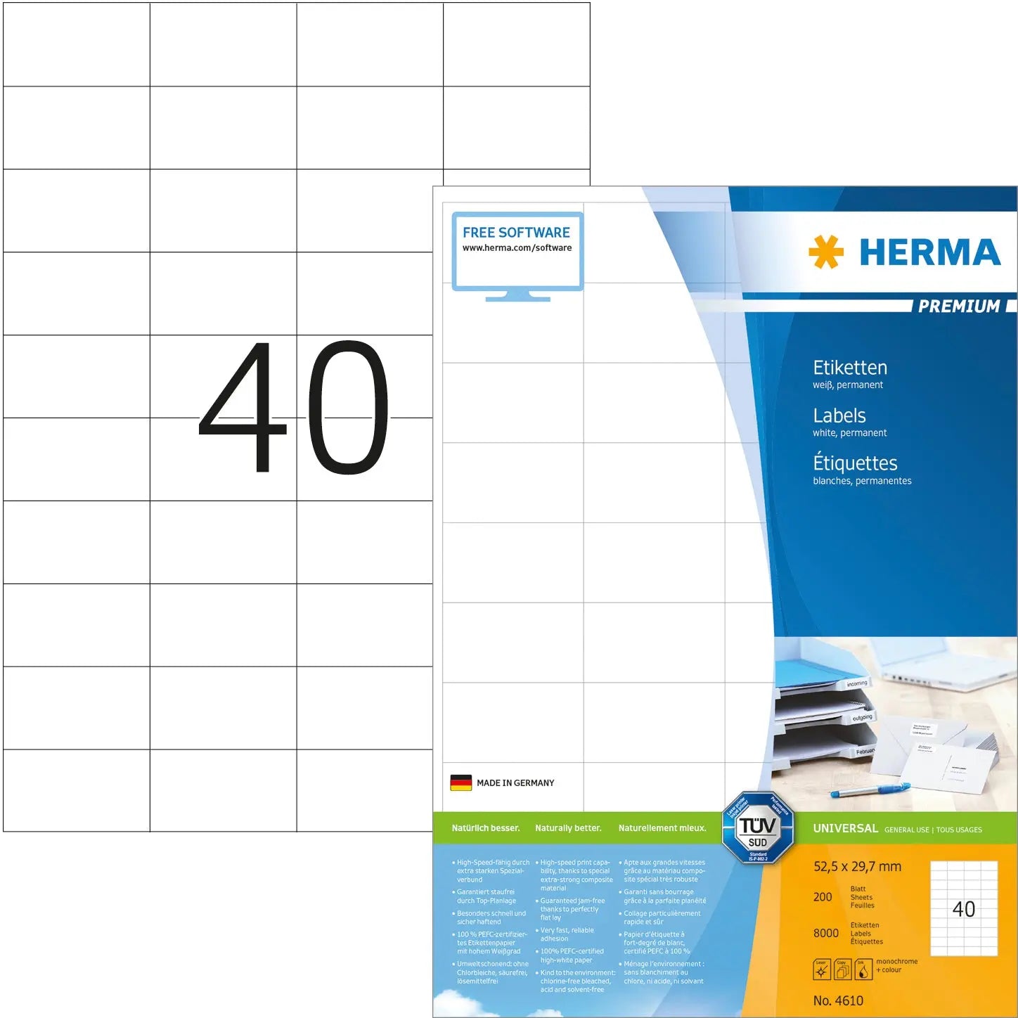 HERMA     Etiketten Premium  52,5×29,7mm Idealshop