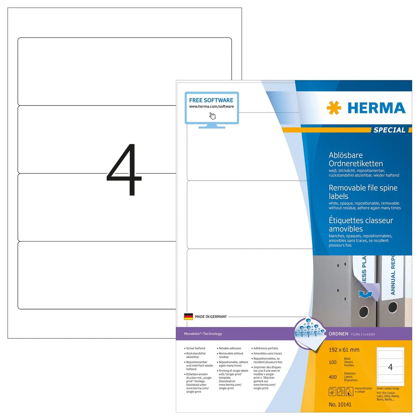 HERMA Ordner Etiketten 192X61mm Idealshop