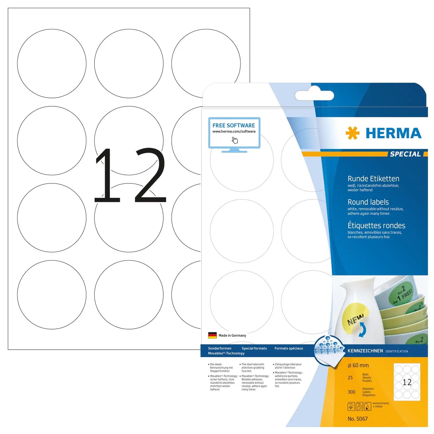 HERMA     Rund-Etiketten            60mm Idealshop