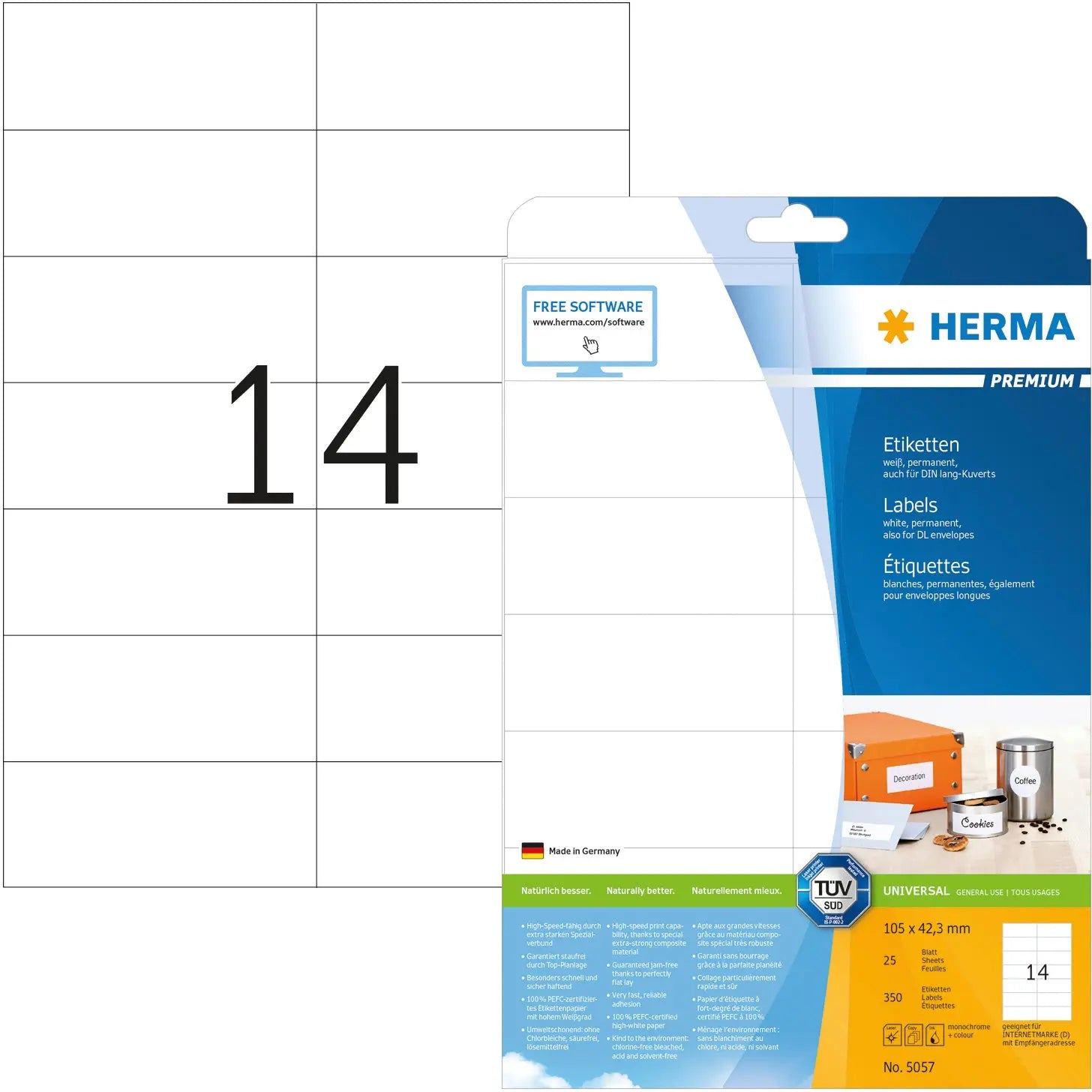 HERMA     Universal-Etikett.  105x42,3mm Idealshop