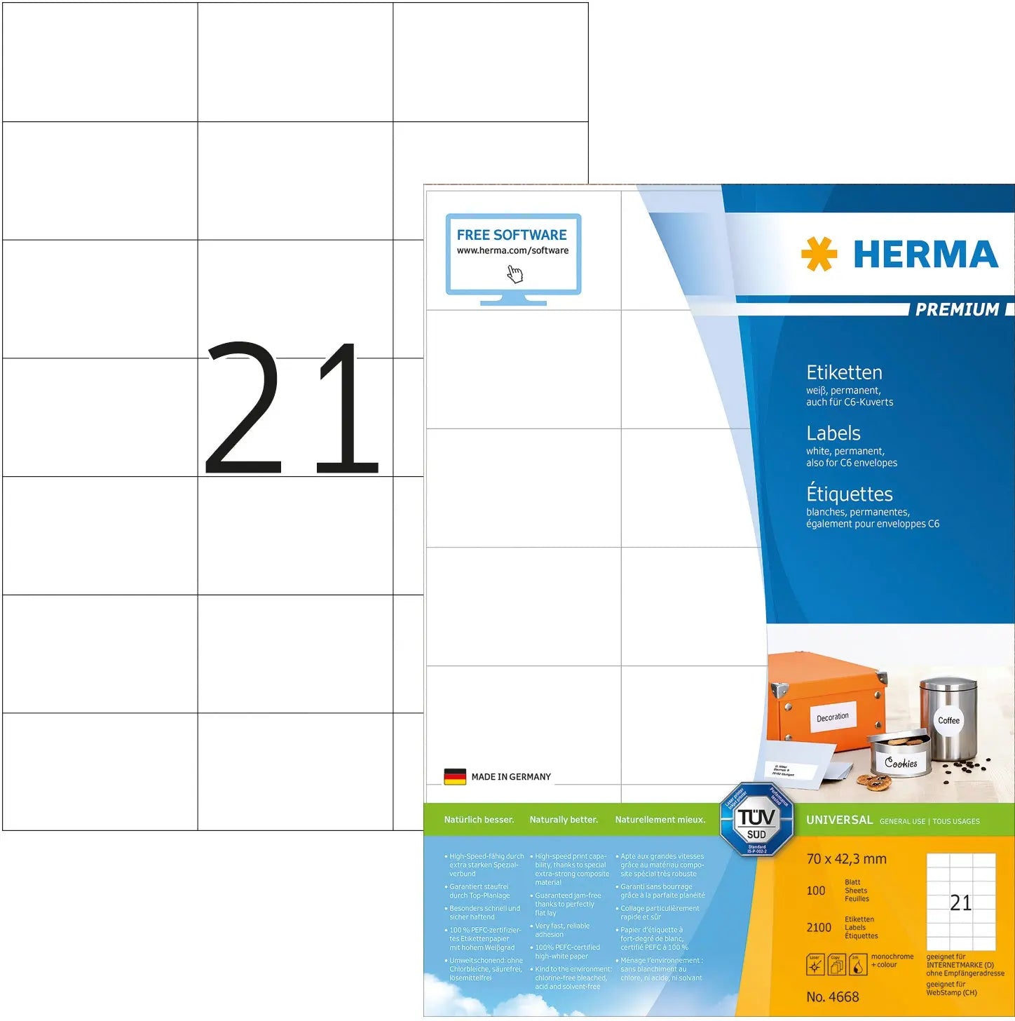 HERMA     Universal-Etiketten  70x42,3mm Idealshop