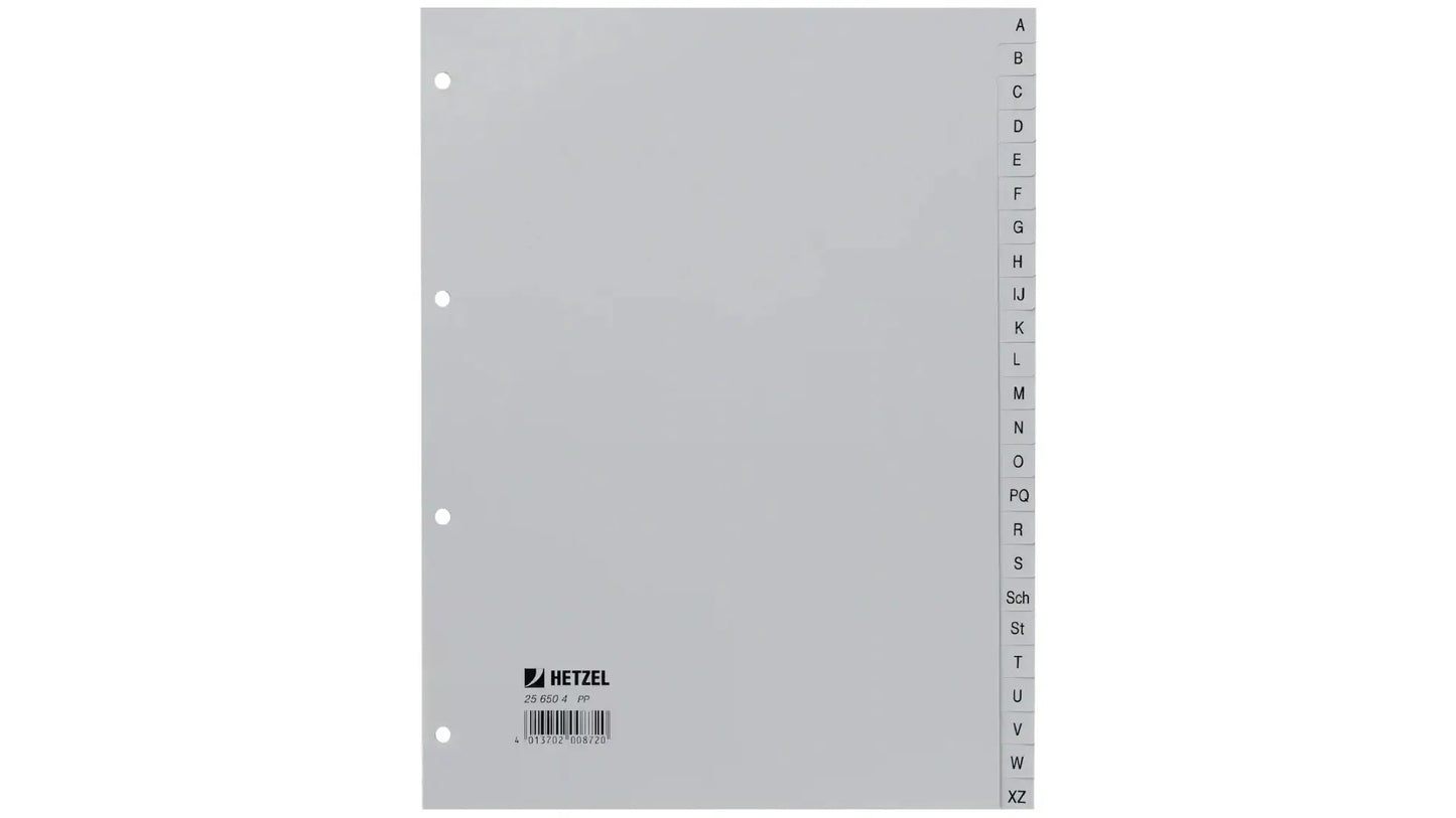 HETZEL Register PP A4 25650481 grau A-Z 24-teilig Idealshop
