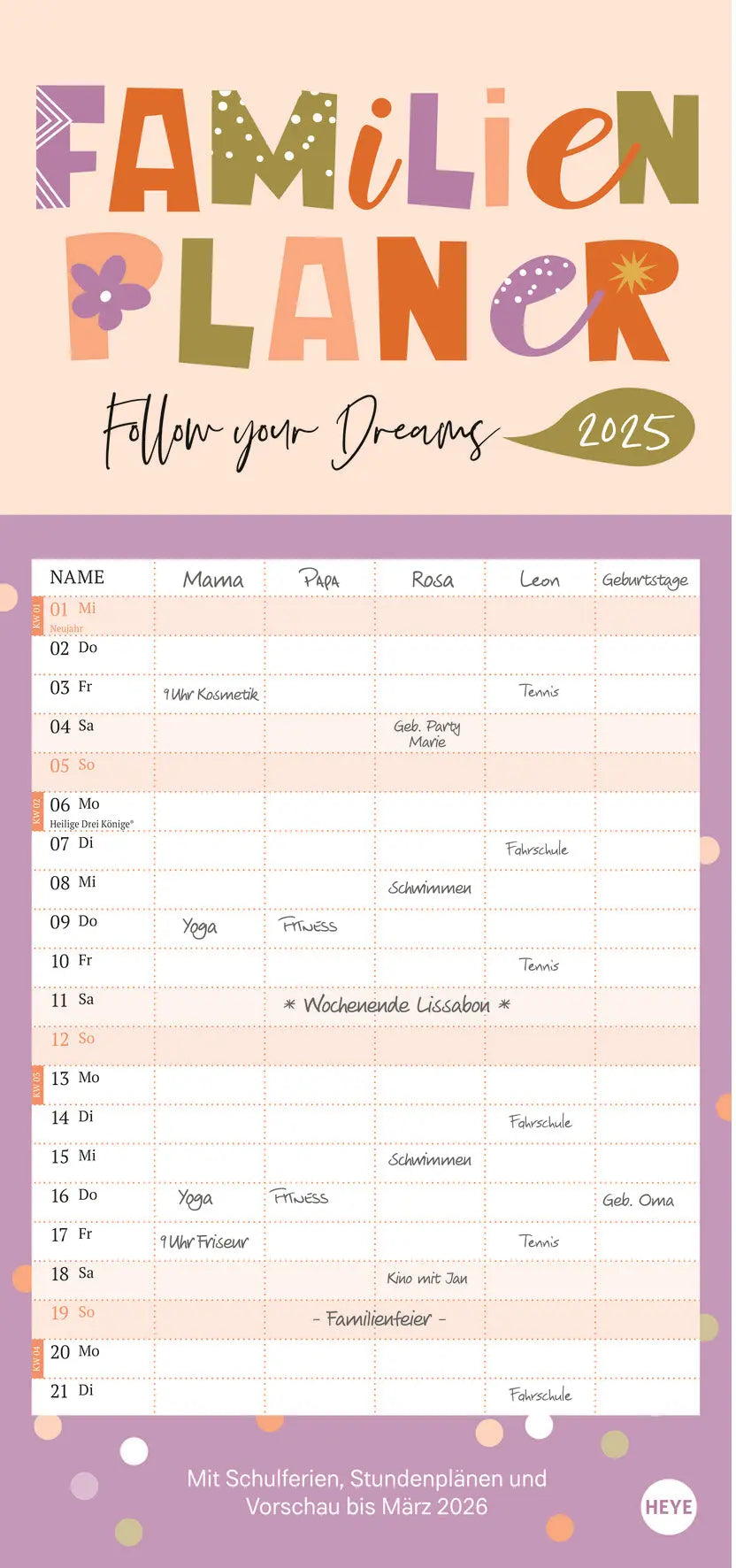 HEYE Familienplaner Design 2025 Idealshop