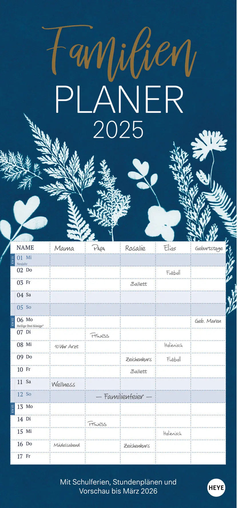 HEYE Familienplaner Indigo 2025 Idealshop