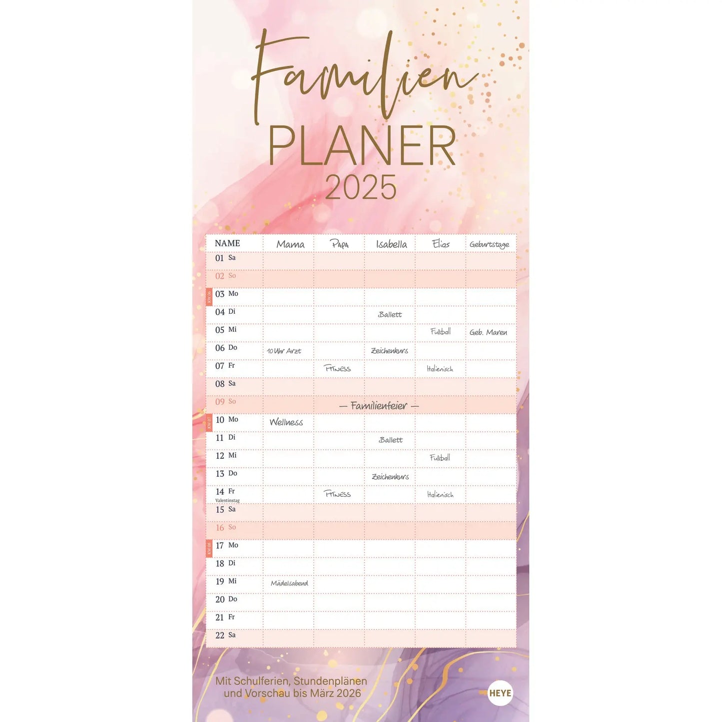 HEYE Familienplaner Watercolor 2025 Idealshop