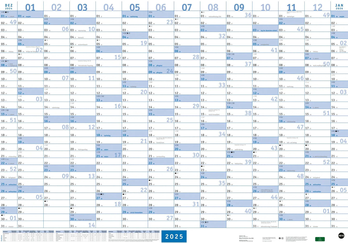 HEYE Mega-Posterplaner blau 2025 Idealshop