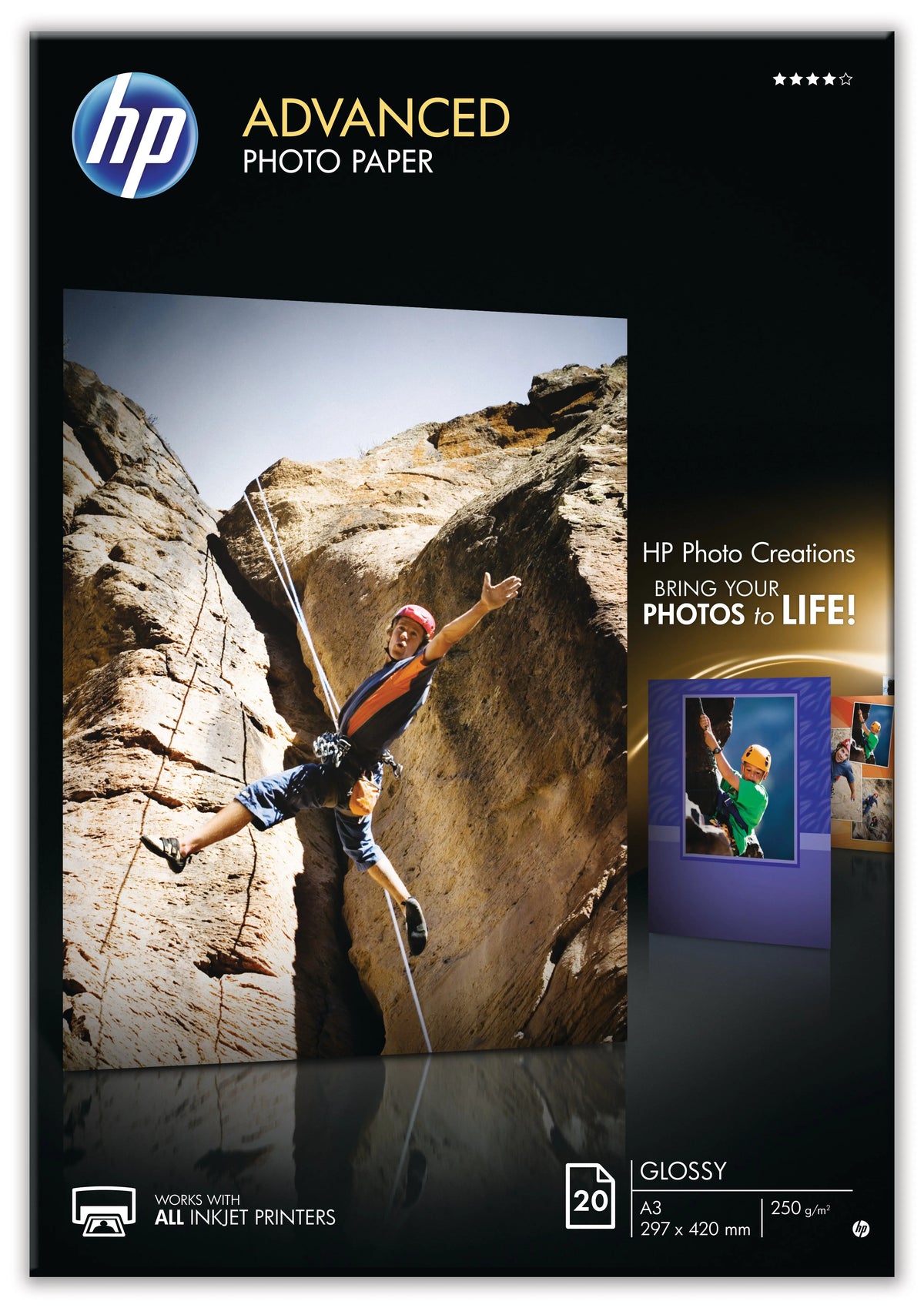 HP Advanced Glossy Photo Pap. A3 Q8697A InkJet 250g 20 Blatt Idealshop