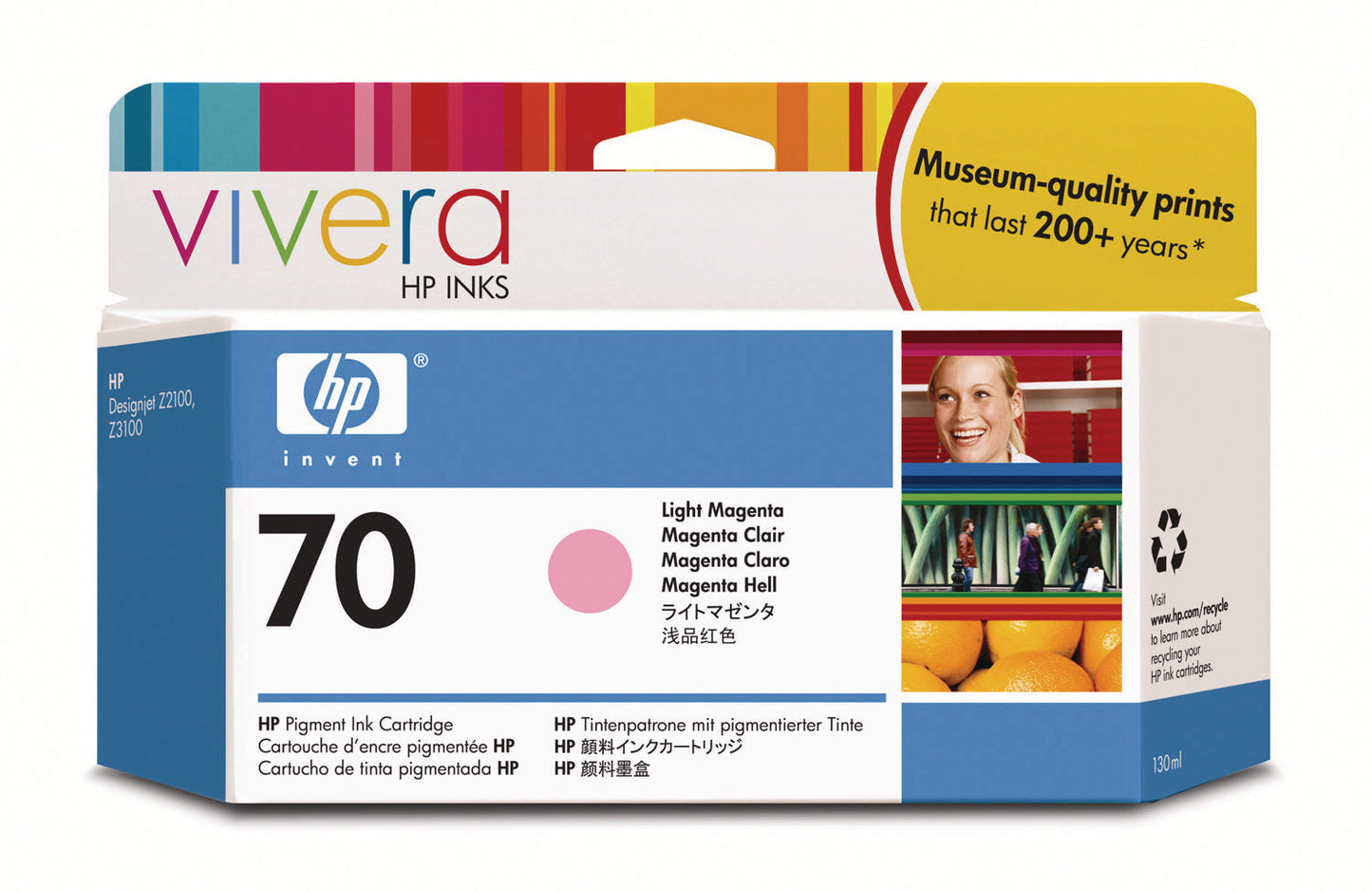 HP Tintenpatrone 70 light magenta C9455A DesignJet Z2100/3100 130ml Idealshop
