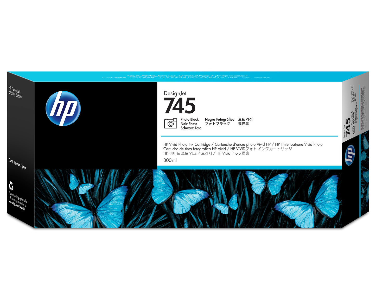 HP Tintenpatrone 745 photo black F9K04A DesignJet Z5600 300ml Idealshop