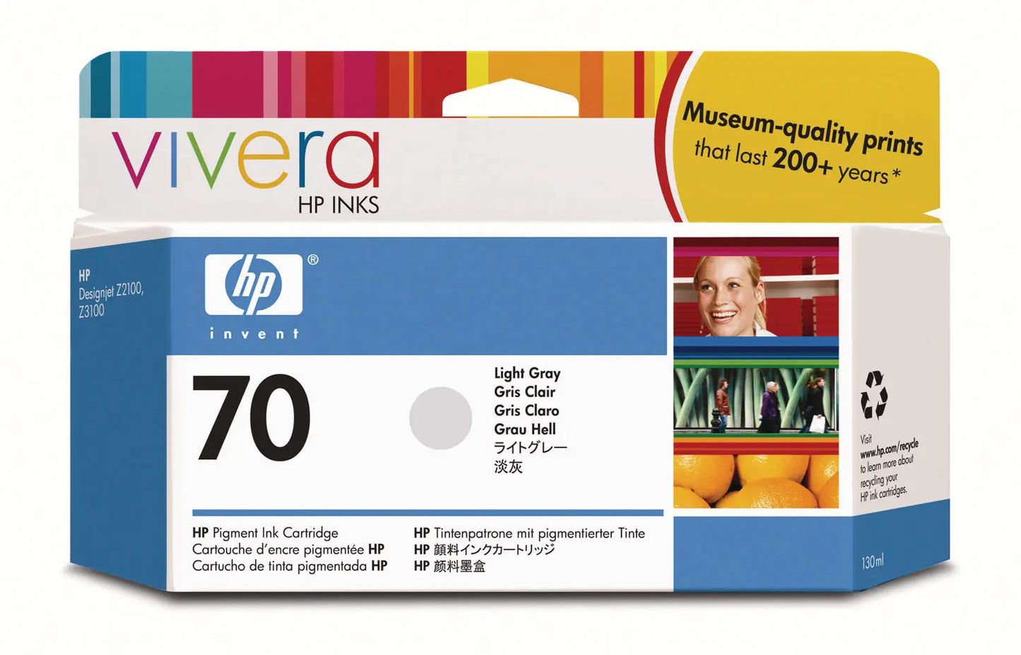 HP Tintenpatrone 70 light grey C9451A DesignJet Z2100/3100 130ml Idealshop
