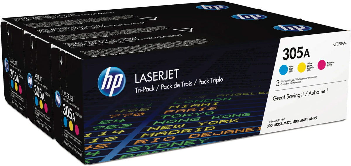 HP Toner Tri-Pack 305A CMY CF370AM LJ Pro Color M375 2600 Seiten Idealshop