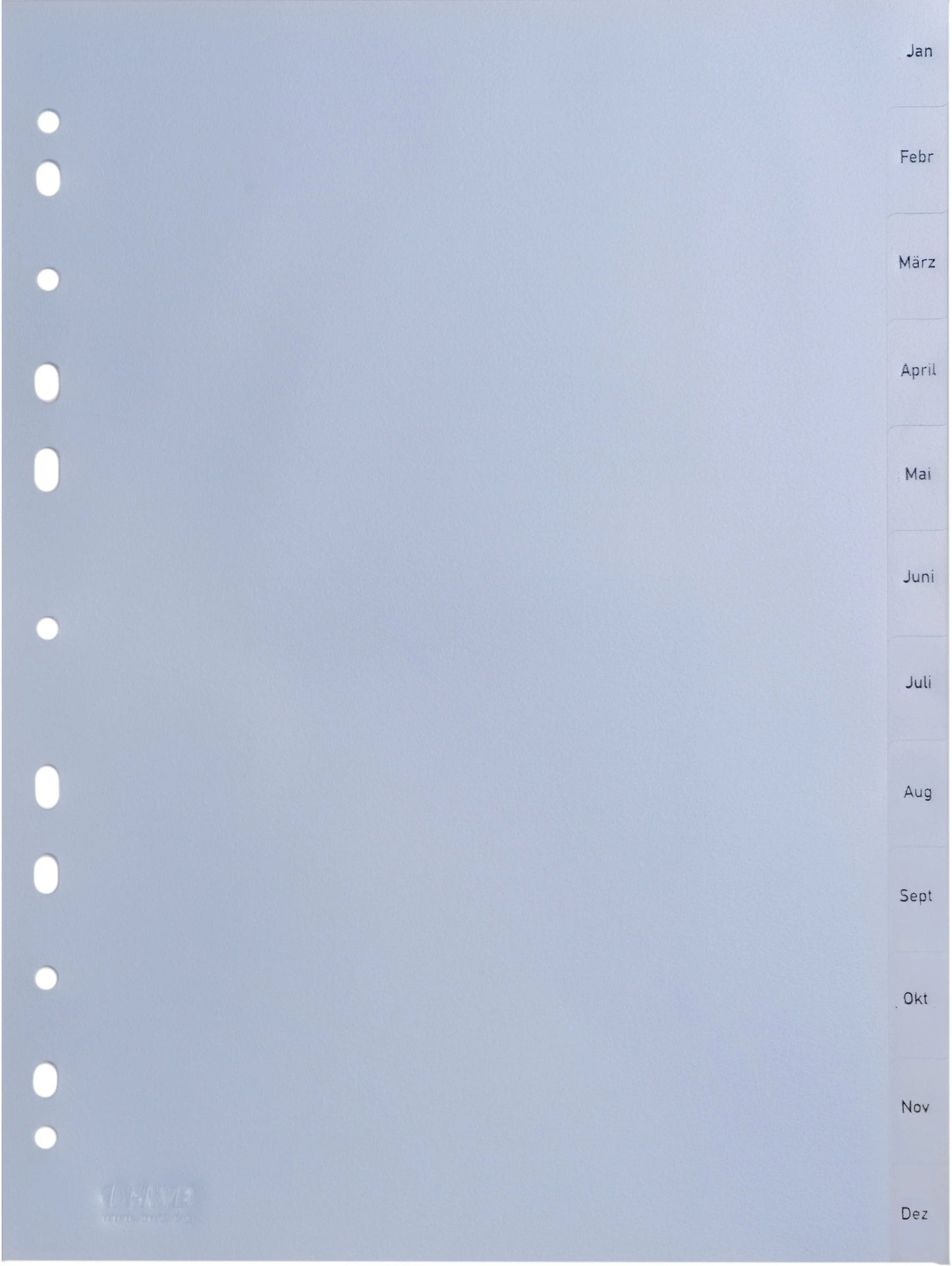 HWB Register PP A4 3604.51 transparent Jan-Dez DE Idealshop