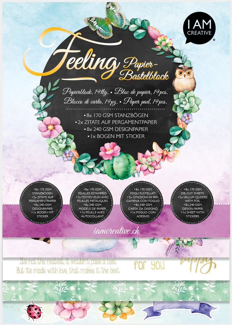 I AM CREA Papier-Bastelblock Idealshop
