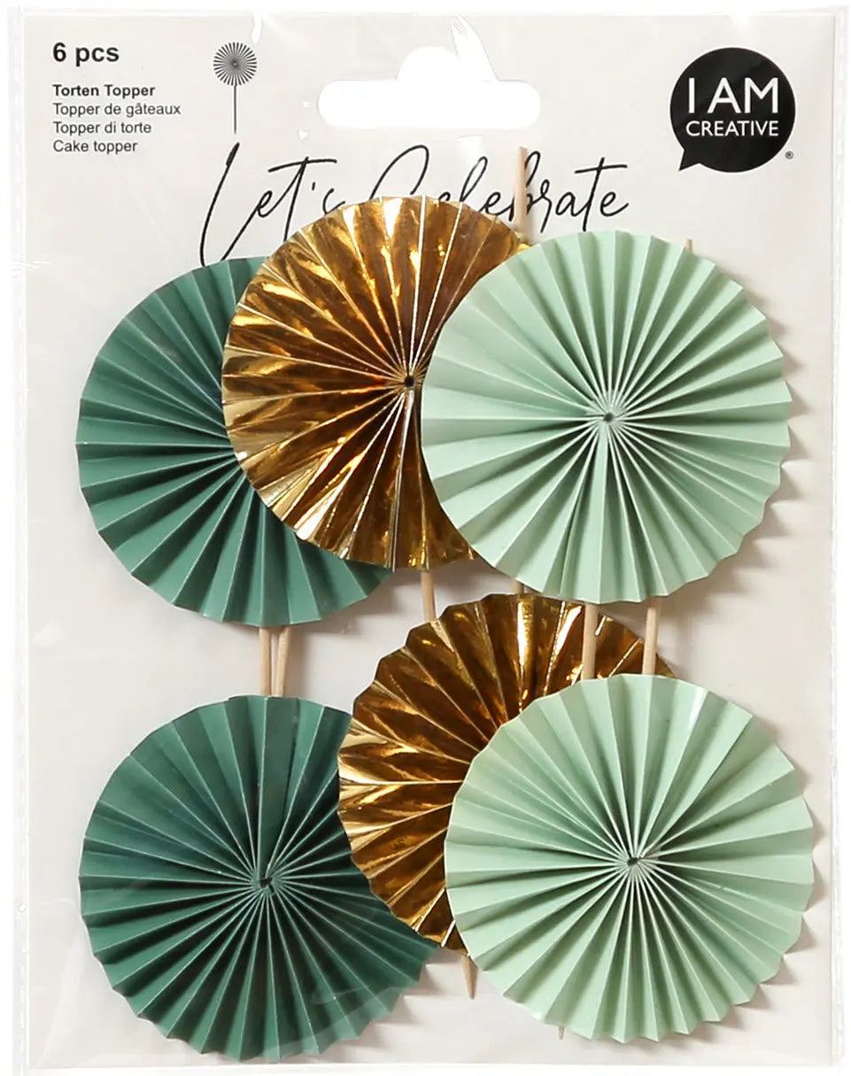 I AM CREATIVE Fächer Picker, mint, gold 6010.945 6 Stück Idealshop